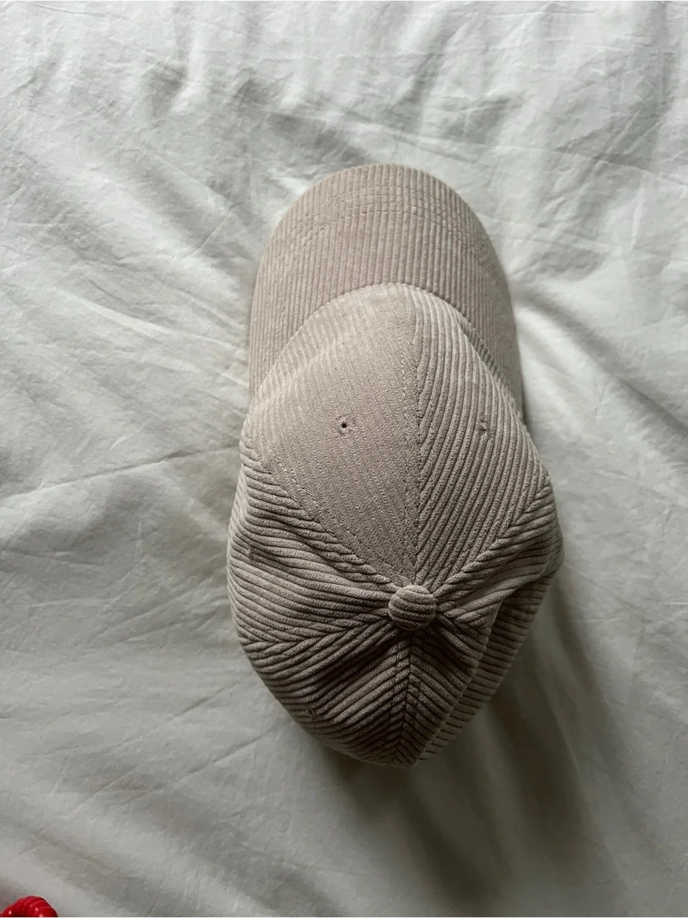 Neutral Corduroy Baseball Cap — Women's Beige Hat